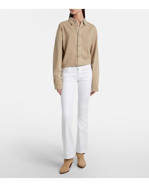 7 For All Mankind White Original Bootcut Jeans
