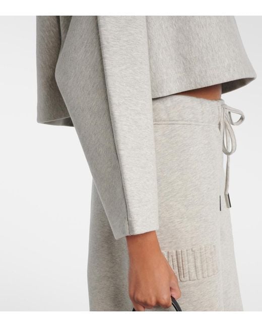 Jean Paul Gaultier White Cropped Embossed Logo Cotton Hoodie