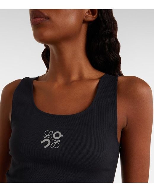 Loewe Blue X On Ribbed-Knit Sports Bra