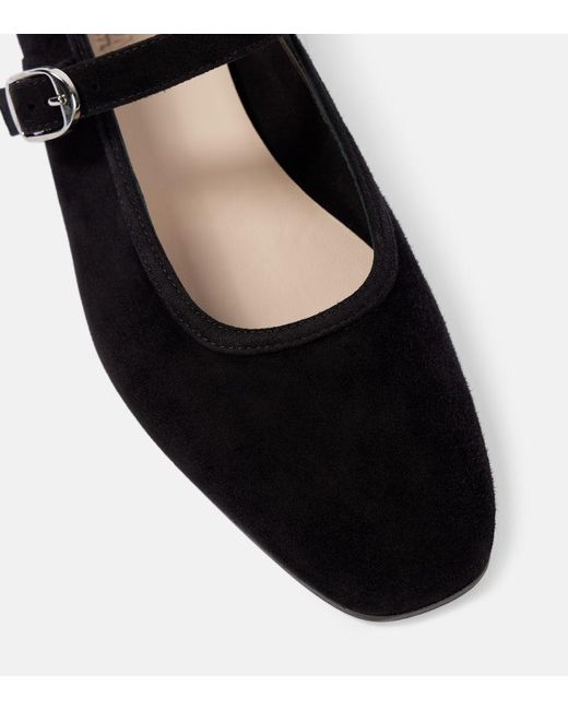 Le Monde Beryl Black Suede Mary Jane Flats