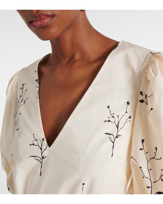 Altuzarra Natural Corrie Belted Floral Cotton Midi Dress
