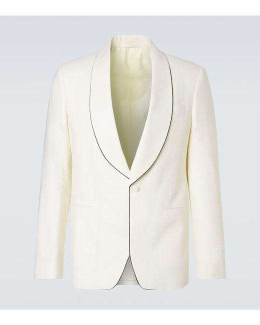 Lardini White Wool Tuxedo Jacket for men
