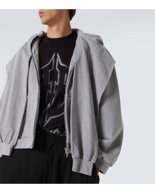 Balenciaga Incognito Deconstructed Cotton Jersey Hoodie in