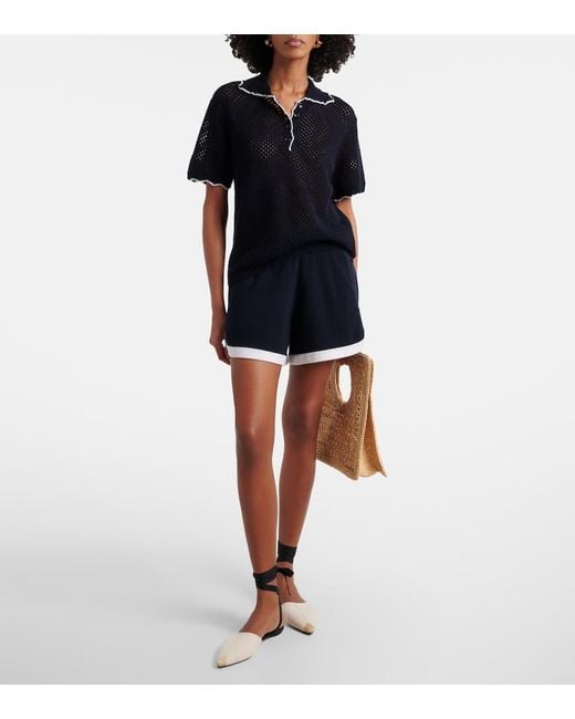 Jardin Des Orangers Black Wool And Cashmere Polo Sweater