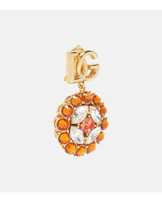 Dolce & Gabbana Metallic Dg Embellished Clip-On Earrings