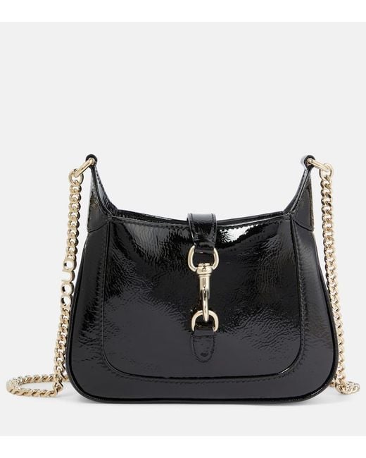 【関税&送料込】Gucci Jackie Notte Mini Patent Leather Cross Gucci Jackie Notte Mini Patent Leather Crossbody Bag in