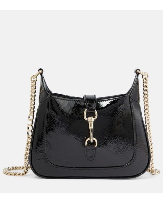 Gucci Black Jackie Notte Mini Patent Leather Crossbody Bag