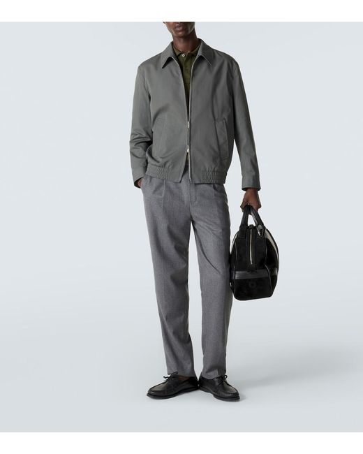 Lardini Gray Cotton And Silk Blouson Jacket for men