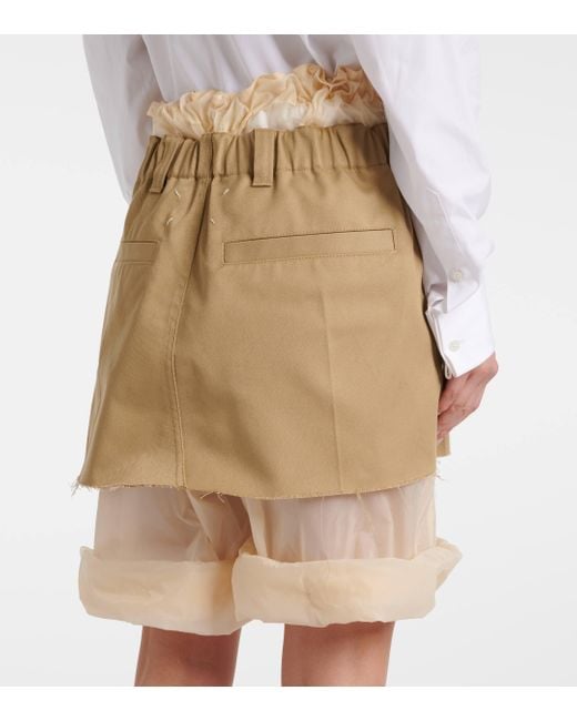 Maison Margiela Natural Layered Tulle-Trimmed Skort