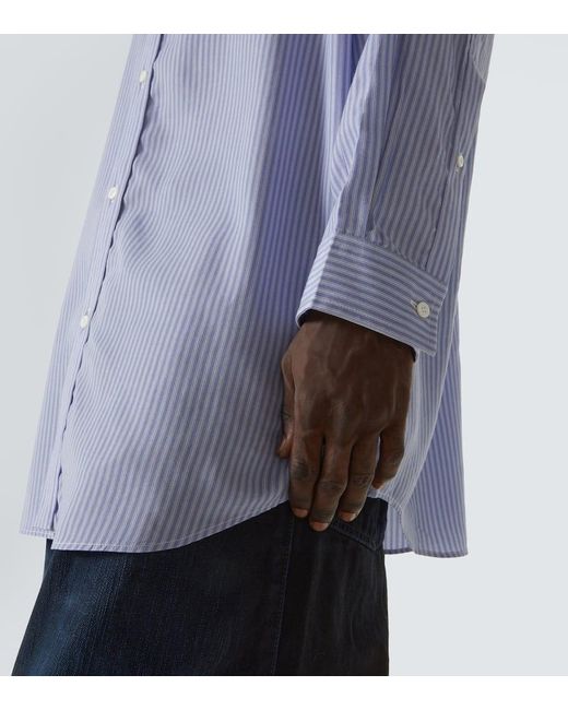 Camicia Oversize A Righe di Balenciaga in Blue da Uomo