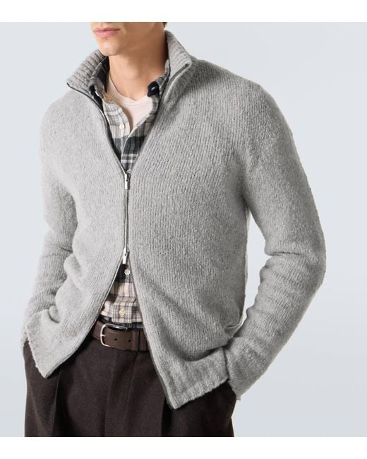 Cardigan En Mezcla De Lana Y Cachemir Thom Sweeney de hombre de color Gray