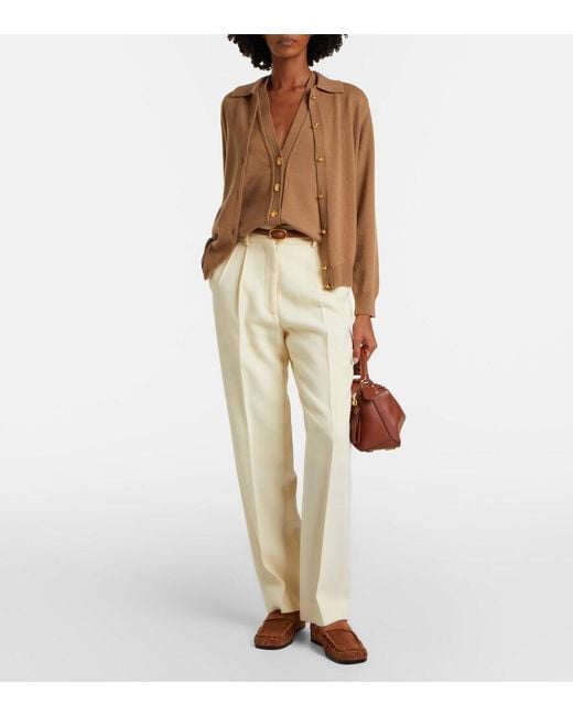 Blazé Milano Natural Fox Wool Straight Pants