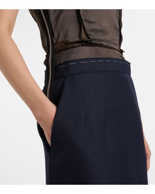 Maison Margiela Blue Twill Midi Dress