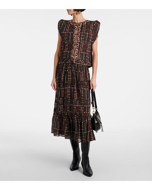 Isabel Marant Black Cerza Embroidered Embellished Cotton Cardigan