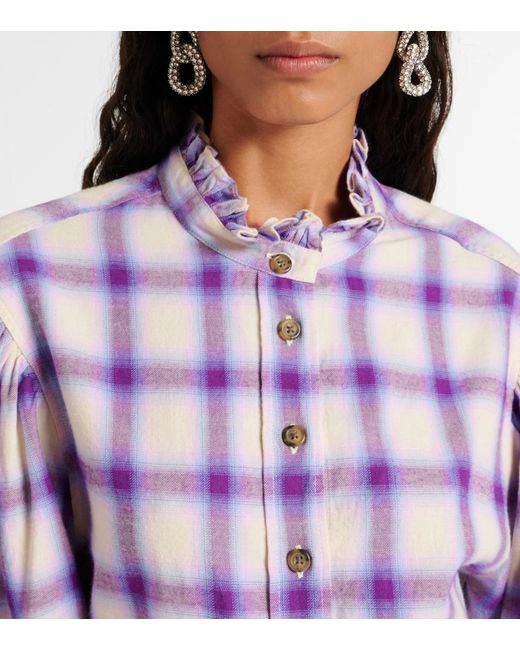 Isabel Marant Purple Checked Cotton Shirt