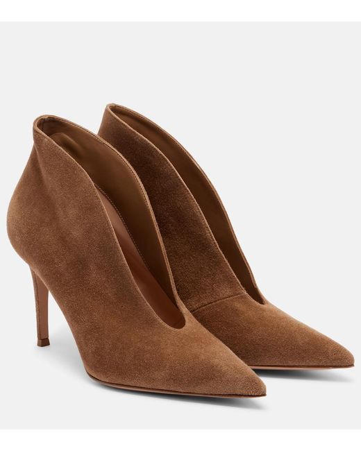 Gianvito Rossi Brown Vania Suede Pumps
