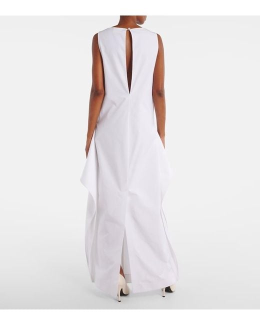 Khaite White Kenith Cotton Maxi Dress