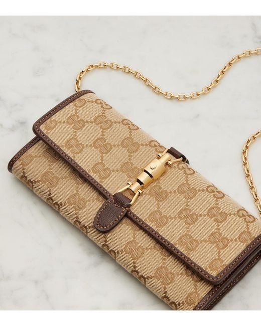 Gucci Natural Jackie Gg Canvas Clutch