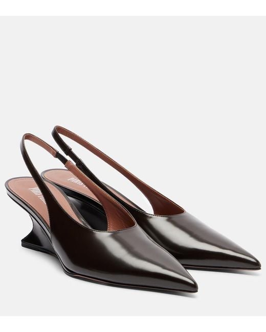 Paris Texas Brown Nina Leather Slingback Pumps