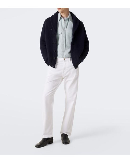 Umit Benan Blue Montana Cashmere And Silk Cardigan for men