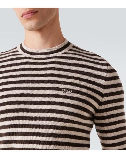 Prada Pullover Aus Schurwolle in Natural für Herren