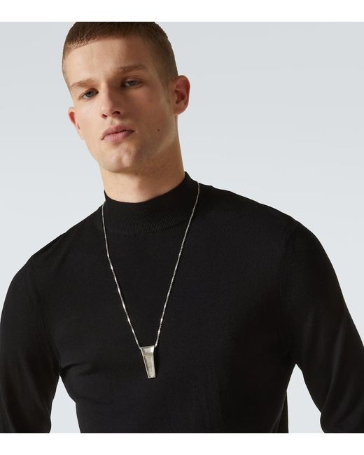 Rick Owens Crystal Trunk Charm Pendant Necklace in White for Men