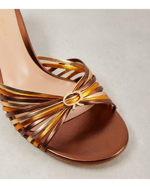 Gianvito Rossi Brown Vyna 70 Metallic Leather Mules