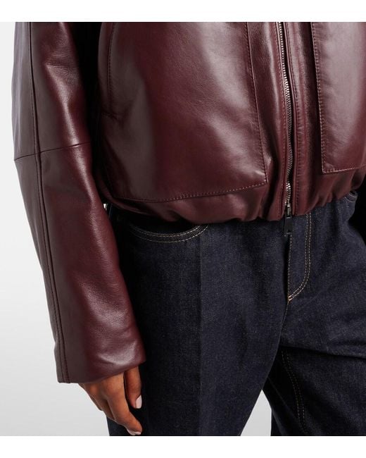 Brunello Cucinelli Brown Leather Jacket