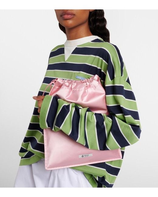Prada Pink Wish Silk Satin Pouch