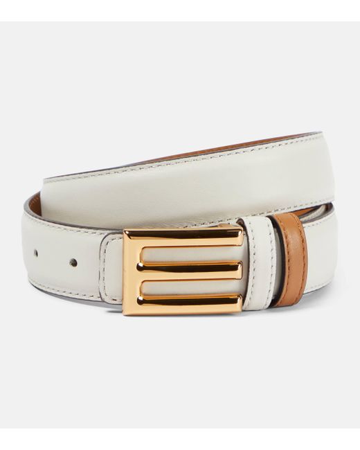 Etro White Leather Belt