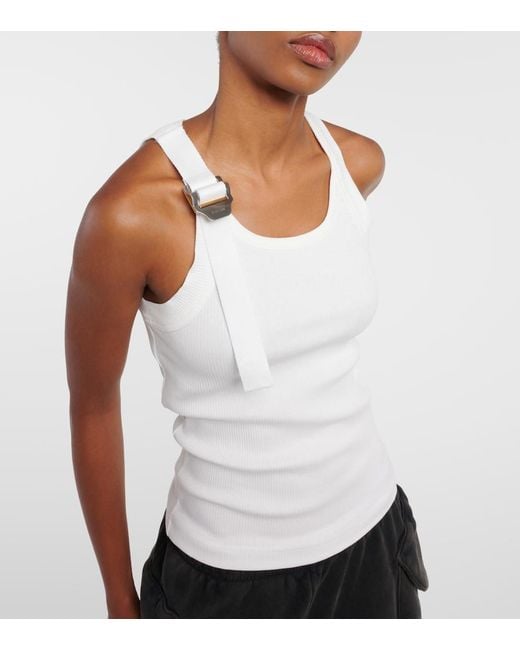 Dion Lee White Safety Slider Cotton-Blend Tank Top