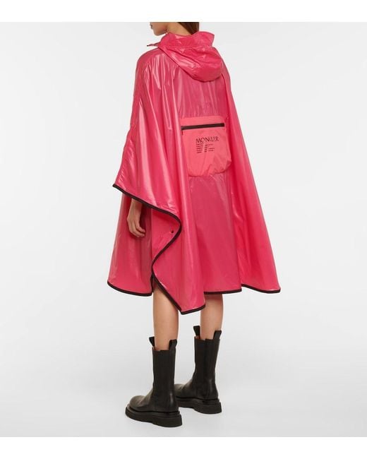 Moncler Red Waterproof Poncho