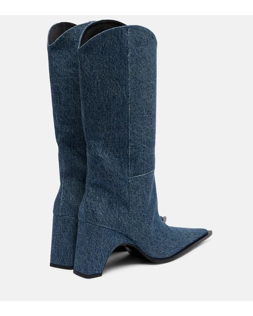 Coperni Blue Bridge Denim Cowboy Boots