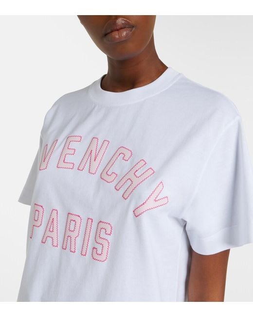 Givenchy White Embroidered Cotton T-Shirt