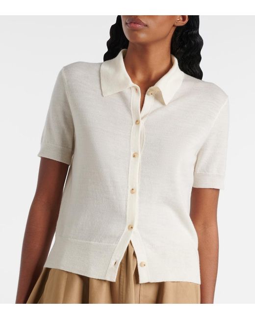 Vince White Wool-Blend Top