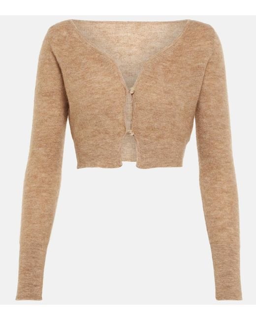 Jacquemus Natural Le Cardigan Alzou Cropped Cardigan