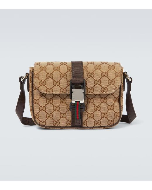 Gucci Messenger Bag Gg Mini Aus Canvas Mit Leder in Brown für Herren