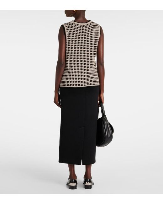 Max Mara Black Max Mara Fleres Patterned Cotton Sweater Vest