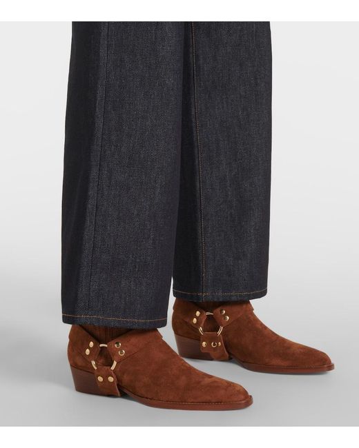 Paris Texas Brown Helena Suede Biker Boots