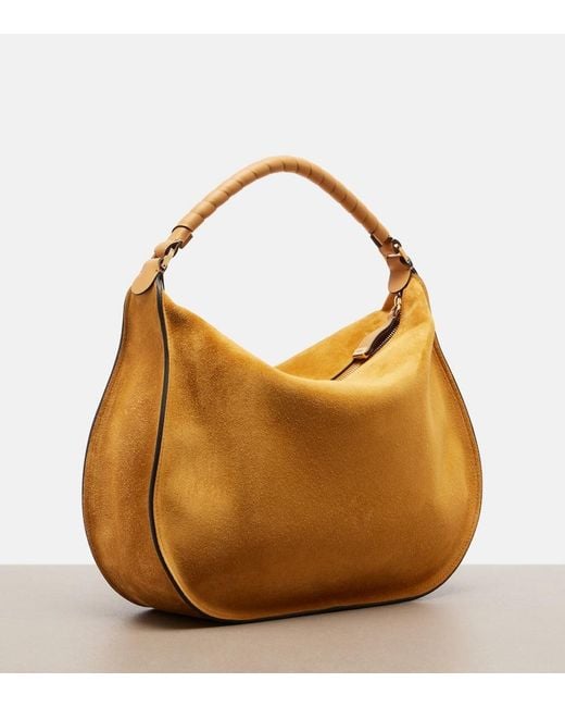 Chloé Brown Marcie Medium Suede Shoulder Bag