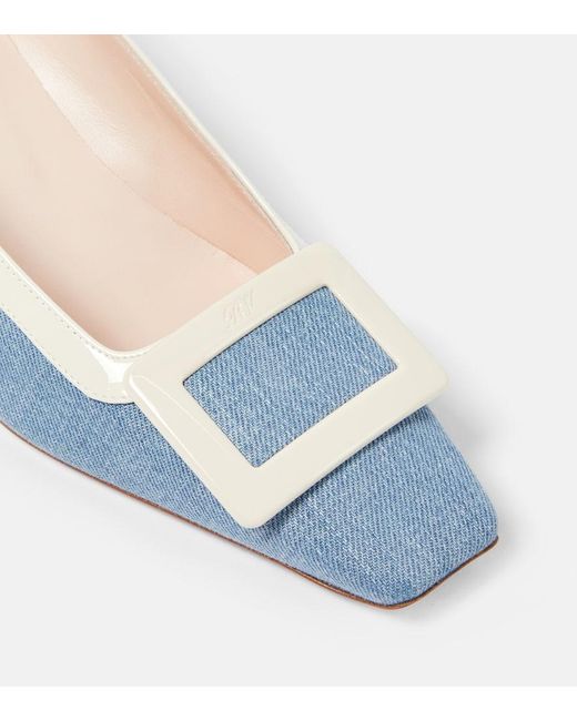 Roger Vivier Blue Belle Vivier 45 Canvas Pumps
