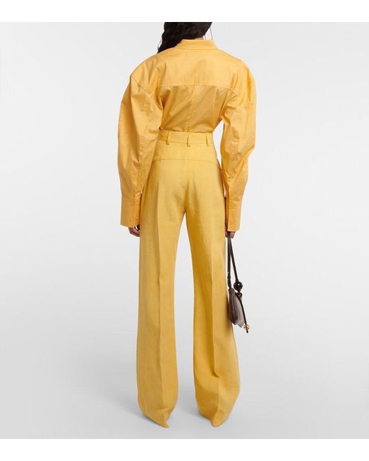 Jacquemus Yellow Le Pantalon Sauge Flared Trousers