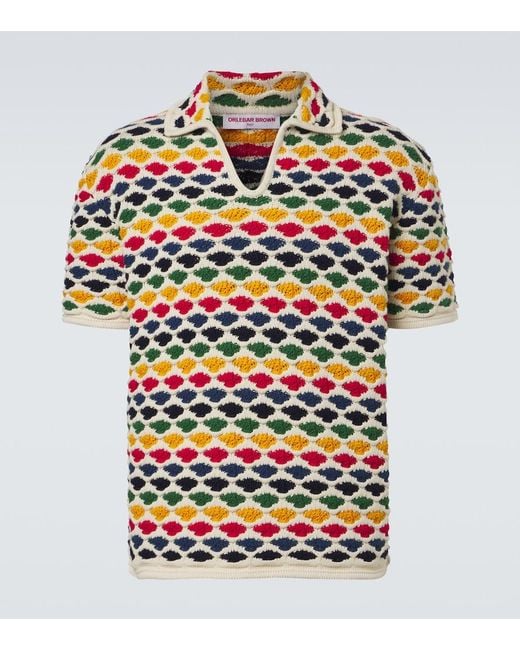 Orlebar Brown Multicolor Batten Crochet Cotton Bowling Shirt for men