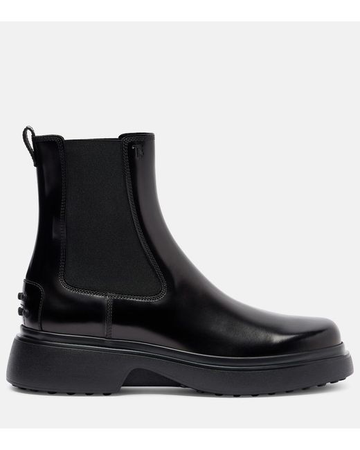 Tod's Black Leather Chelsea Boots