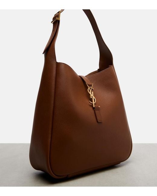 Saint Laurent Brown Le 5 A 7 Small Leather Tote Bag