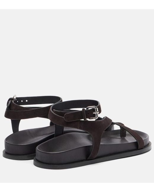A.Emery Black Jalen Slim Suede Sandals