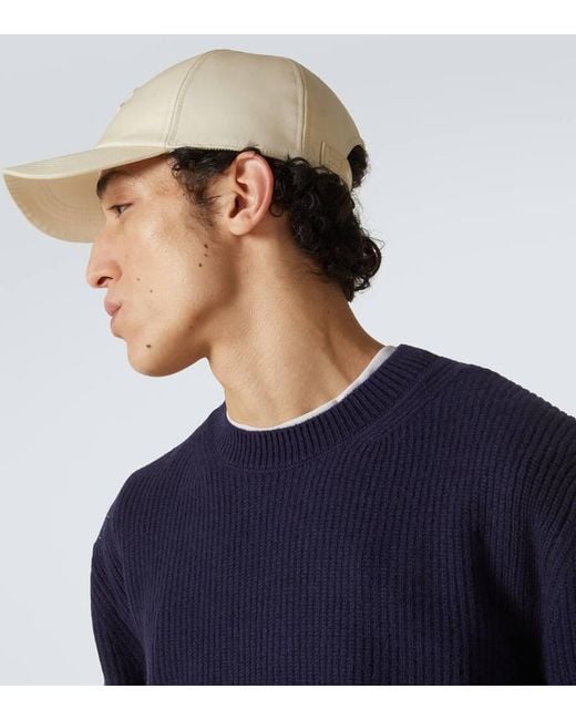 Tom Ford Tf Leather-Trimmed Cotton Canvas Cap in Natural for Men