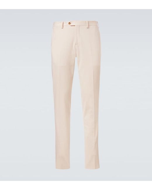 Lardini Natural Cotton-Blend Straight Pants for men
