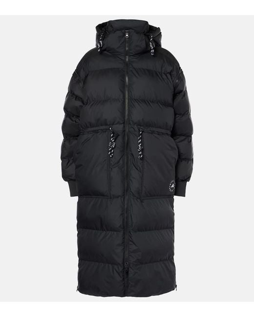 Adidas By Stella McCartney Black Wattierter Mantel