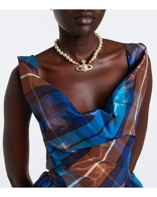 Vivienne Westwood Blue Sunday Checked Twill Minidress